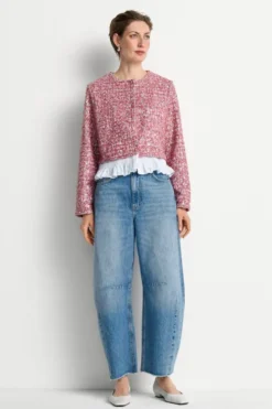 High-Waist Barrel-Leg Jeans