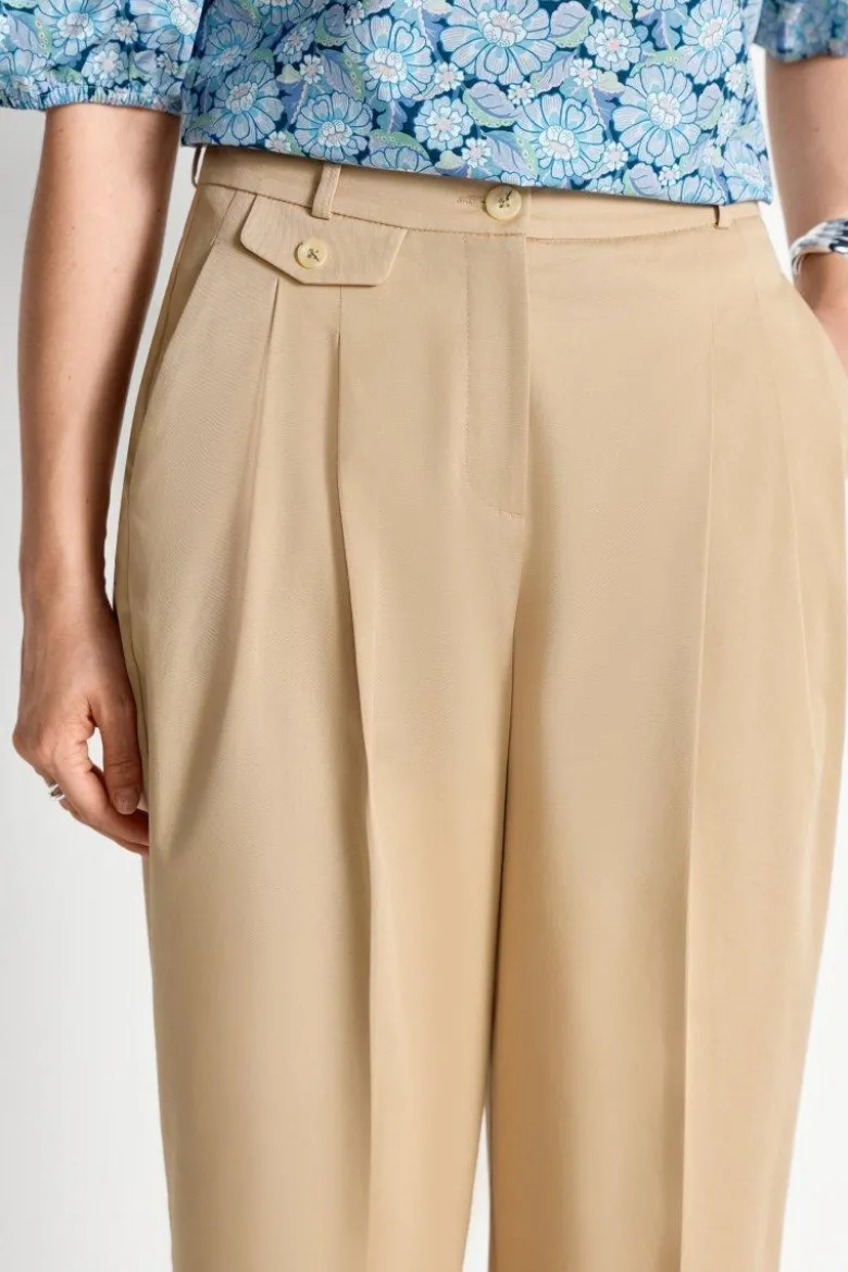High-Waist-Bundfaltenhose