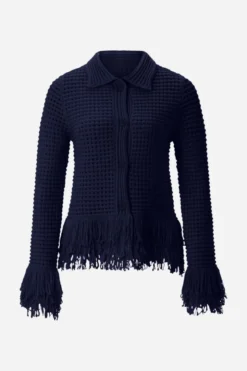 Häkel-Cardigan mit Hemdkragen