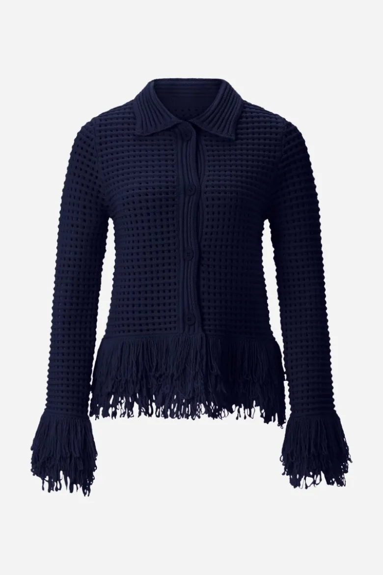 Häkel-Cardigan mit Hemdkragen
