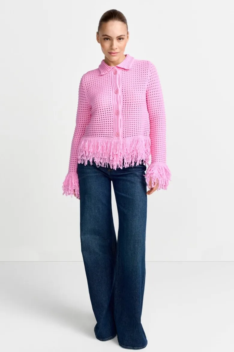 Häkel-Cardigan mit Hemdkragen