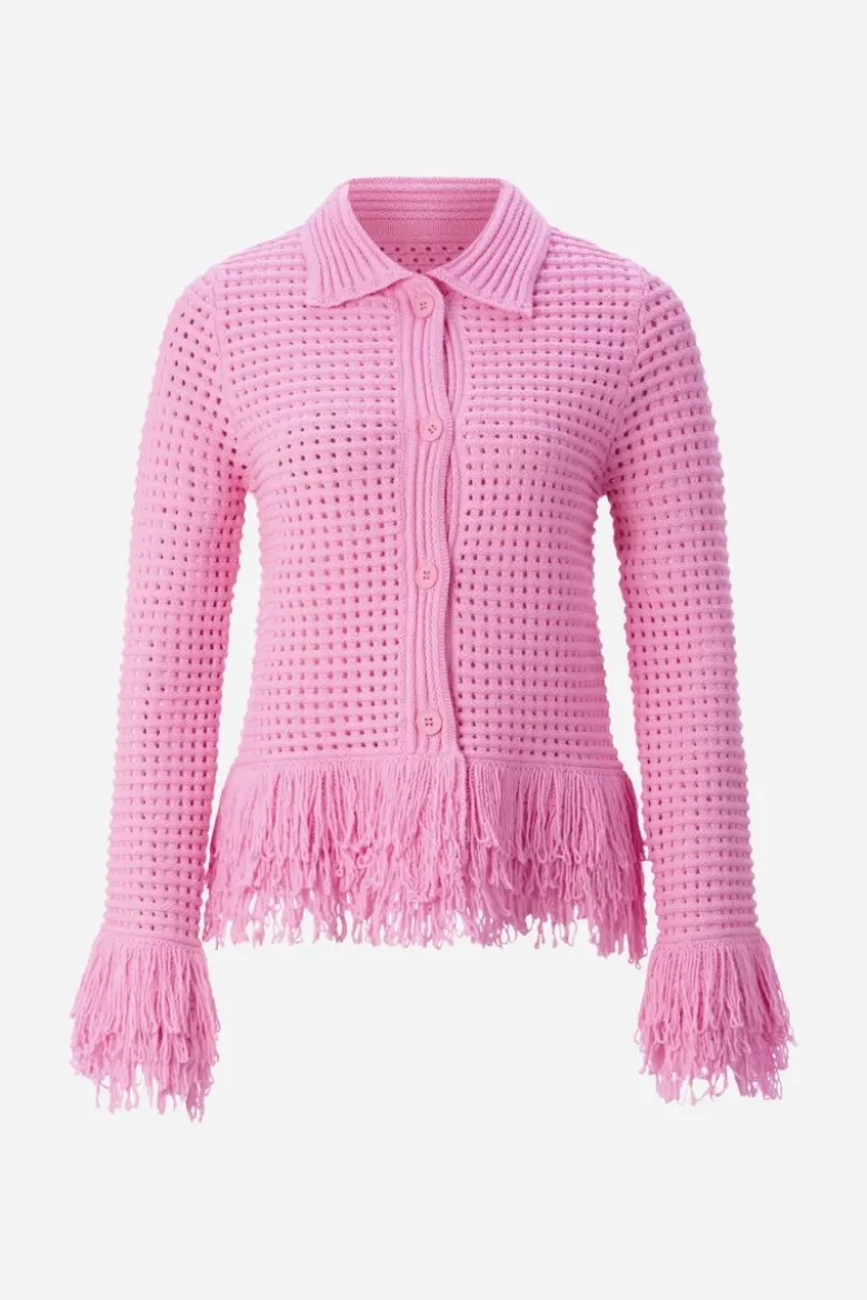 Häkel-Cardigan mit Hemdkragen