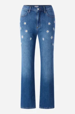 Jeans mit Blumenstickerei