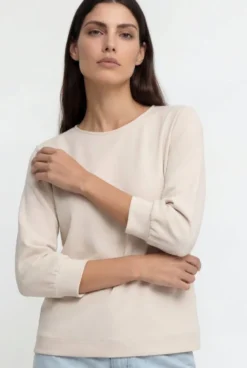 Jersey-Sweatshirt mit Puffärmeln