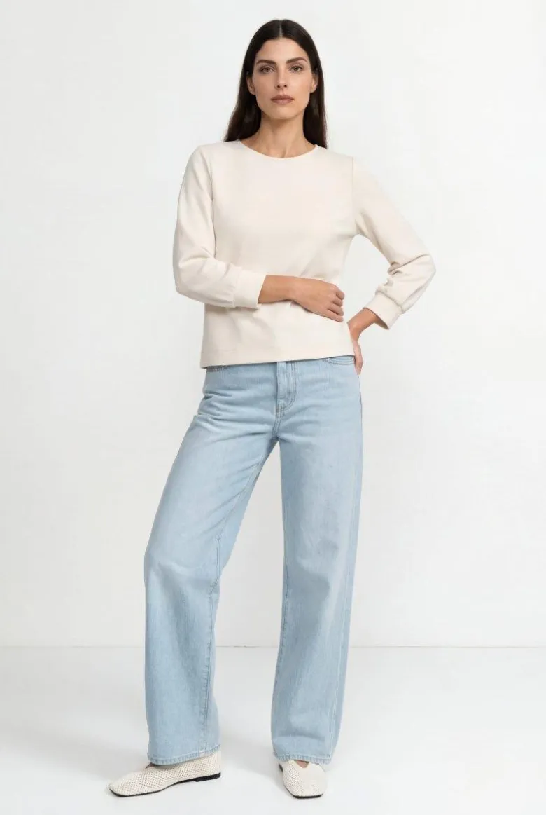 Jersey-Sweatshirt mit Puffärmeln