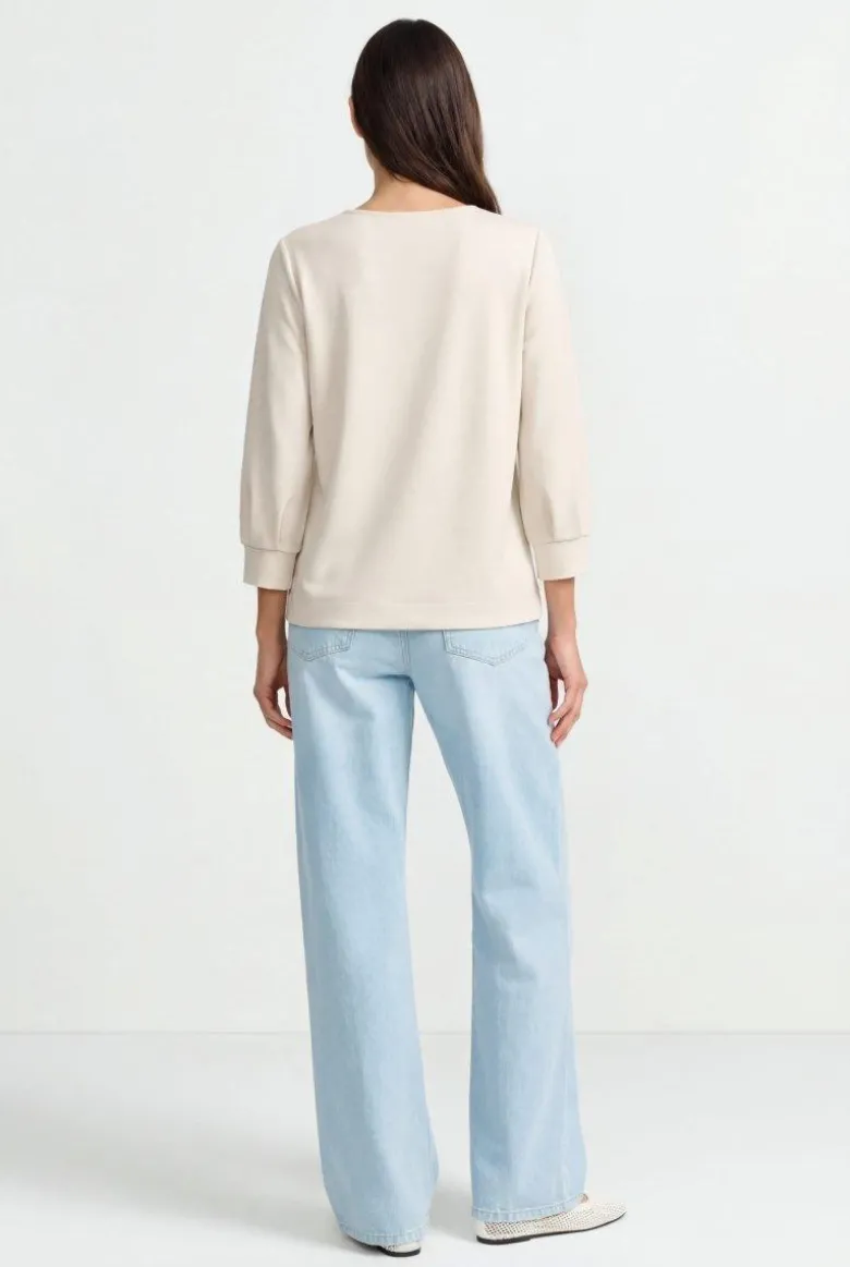 Jersey-Sweatshirt mit Puffärmeln