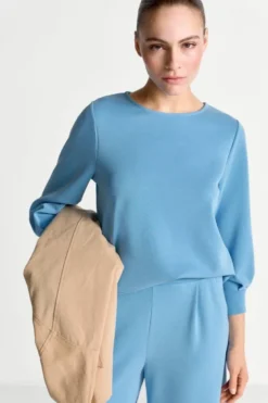 Jersey-Sweatshirt mit Puffärmeln
