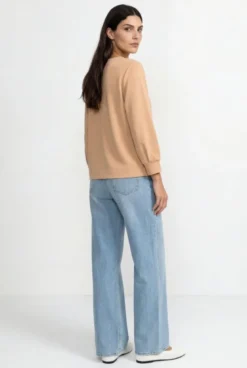 Jersey-Sweatshirt mit Puffärmeln
