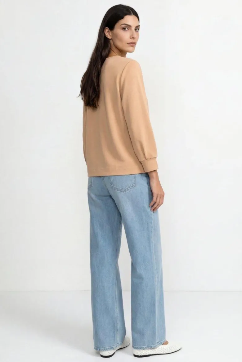 Jersey-Sweatshirt mit Puffärmeln