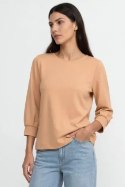 Jersey-Sweatshirt mit Puffärmeln