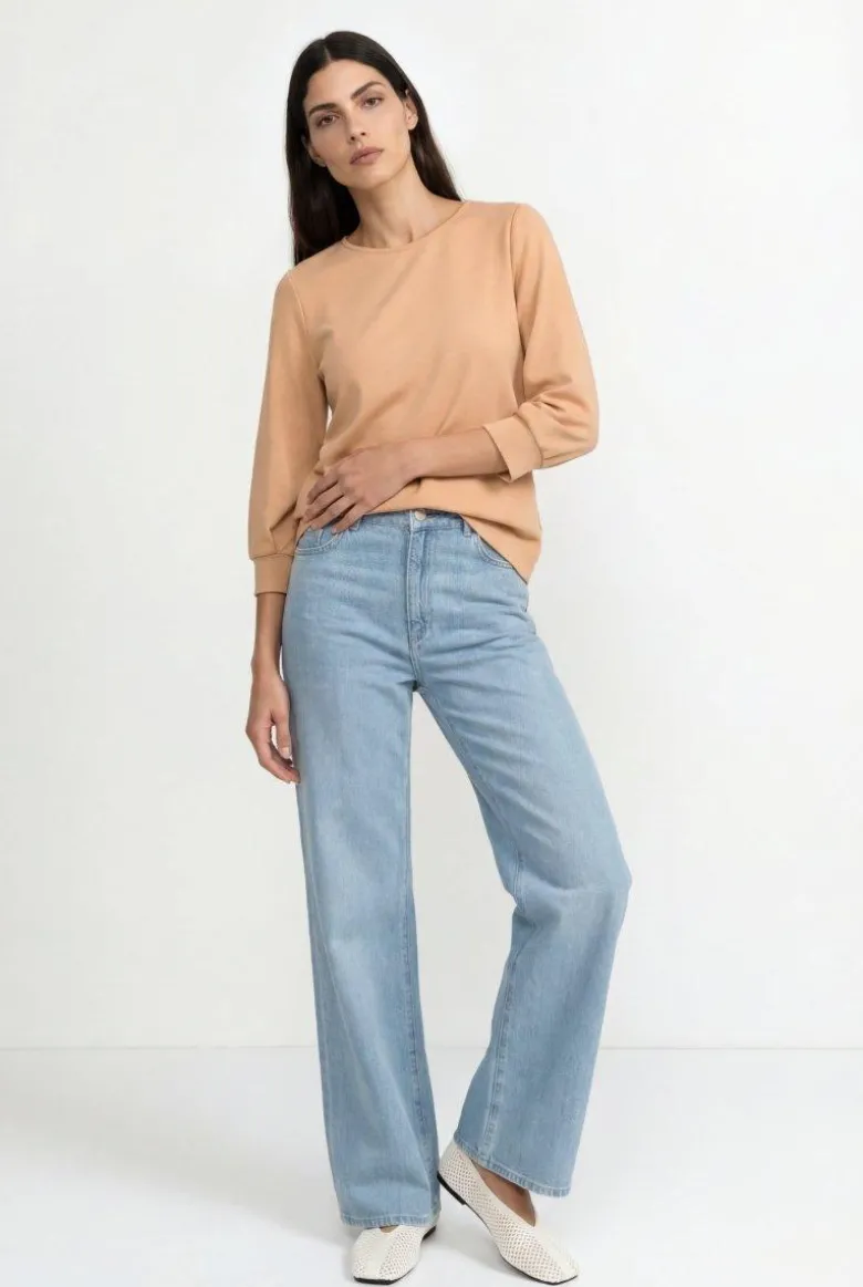 Jersey-Sweatshirt mit Puffärmeln