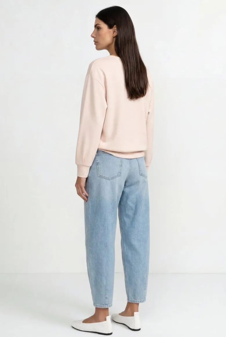 Jersey-Sweatshirt mit Puffärmeln