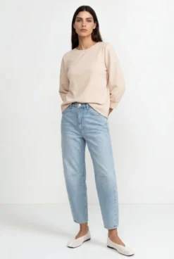 Jersey-Sweatshirt mit Puffärmeln
