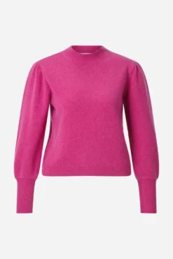 Kaschmirpullover mit Puffärmeln