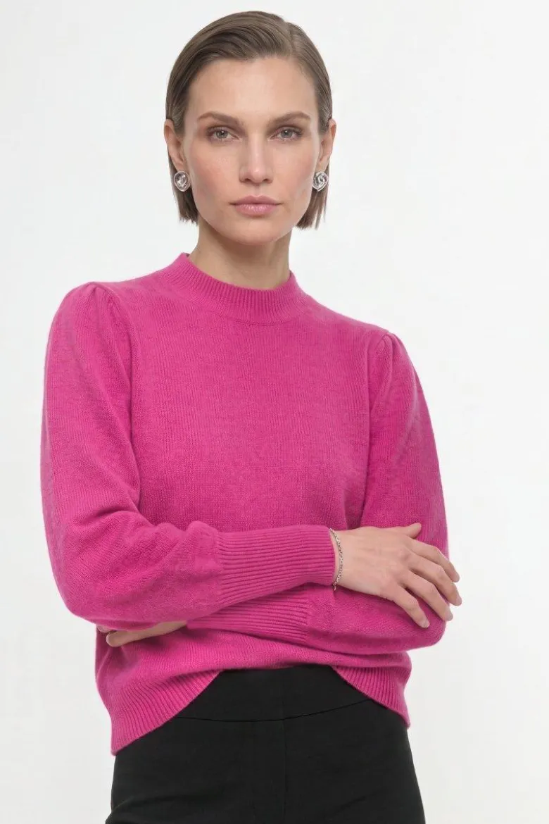 Kaschmirpullover mit Puffärmeln