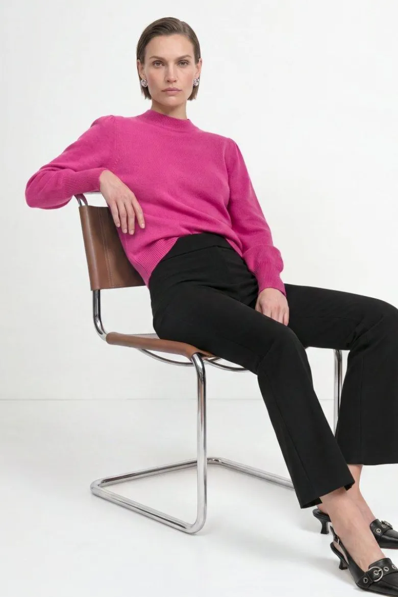 Kaschmirpullover mit Puffärmeln