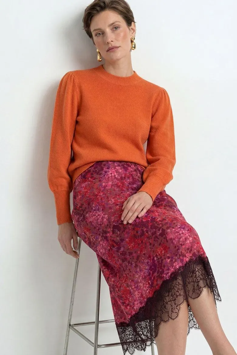 Kaschmirpullover mit Puffärmeln