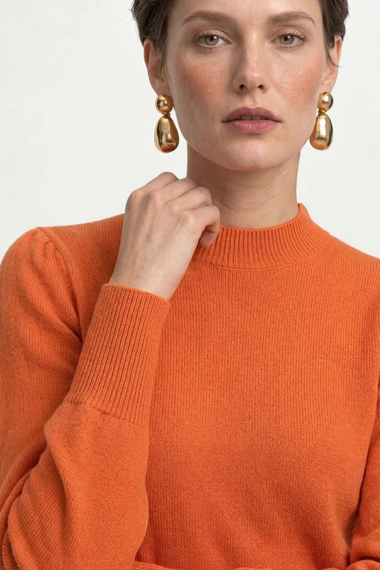 Kaschmirpullover mit Puffärmeln