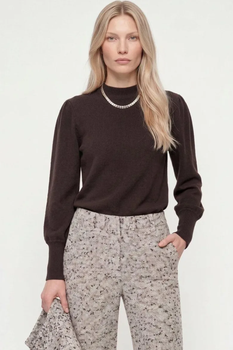 Kaschmirpullover mit Puffärmeln