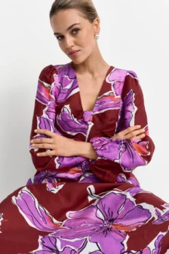Kleid aus Leinen-Mix