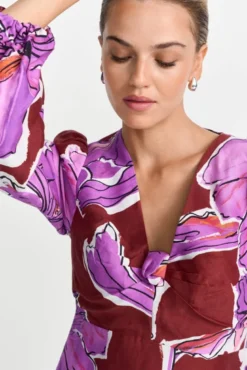 Kleid aus Leinen-Mix