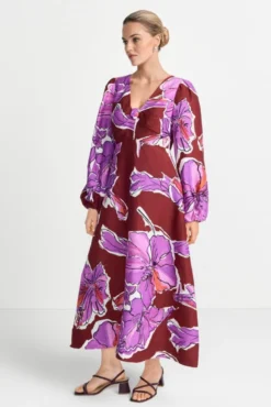 Kleid aus Leinen-Mix
