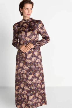 Kleid mit Blumenprint und Stehkragen