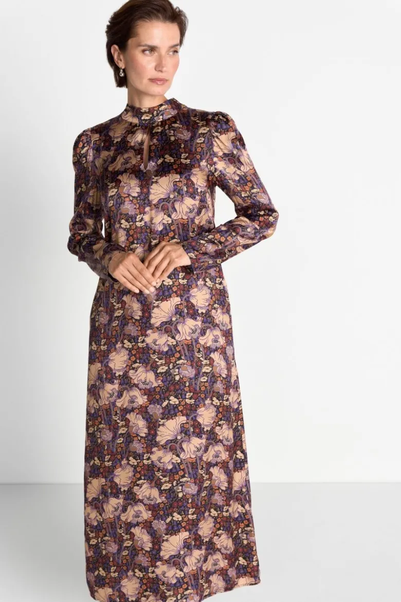 Kleid mit Blumenprint und Stehkragen