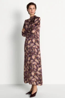 Kleid mit Blumenprint und Stehkragen