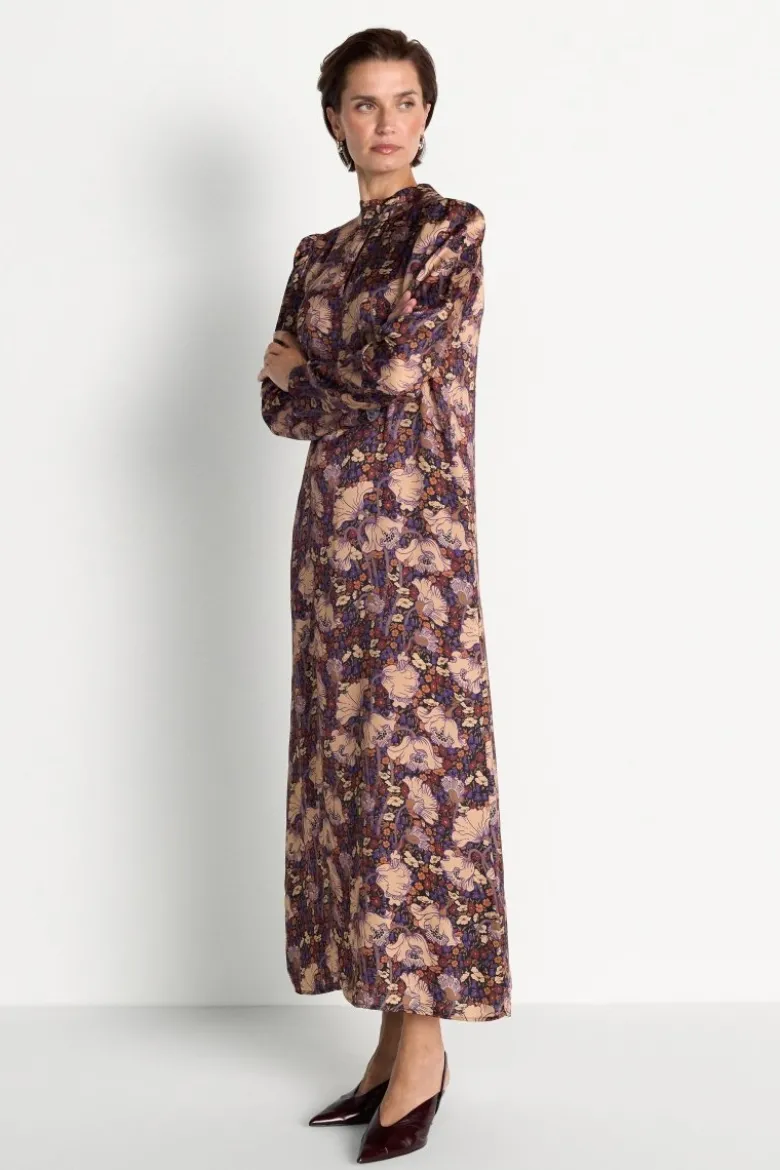 Kleid mit Blumenprint und Stehkragen
