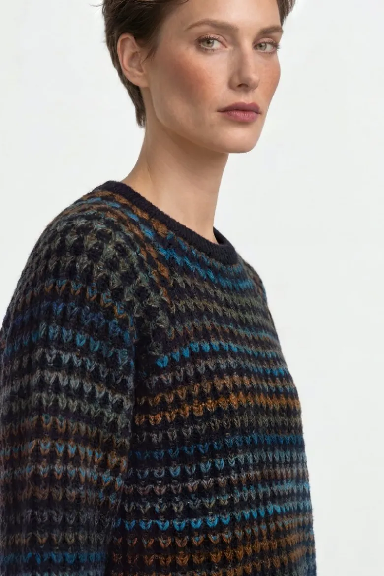 Kurzarm-Pullover mit Ajourstrick