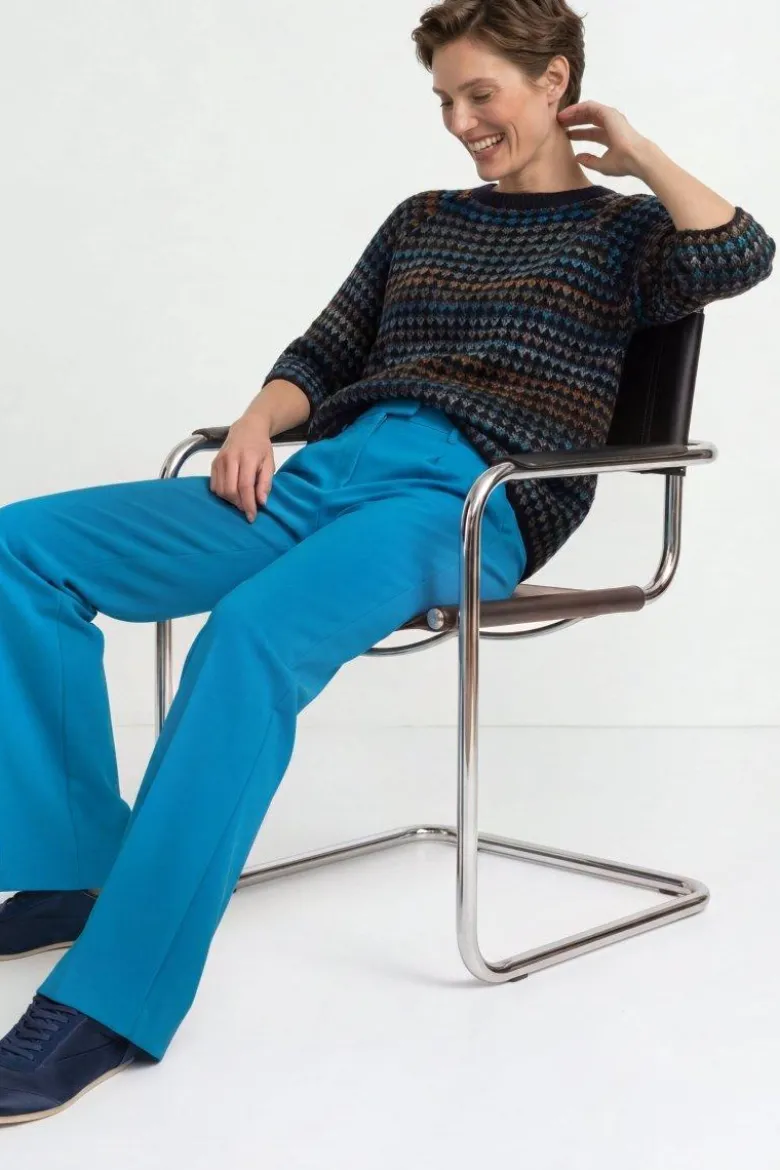 Kurzarm-Pullover mit Ajourstrick
