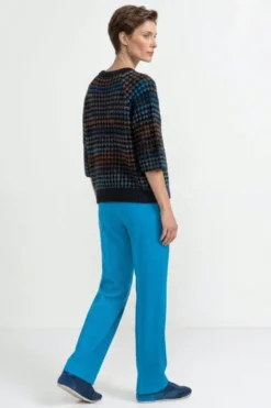 Kurzarm-Pullover mit Ajourstrick