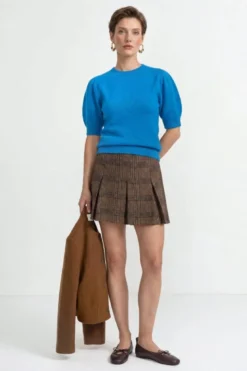 Kurzarm-Pullover mit Puffärmeln