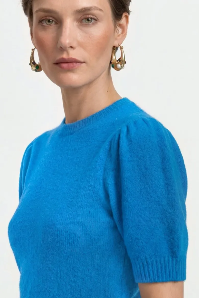 Kurzarm-Pullover mit Puffärmeln