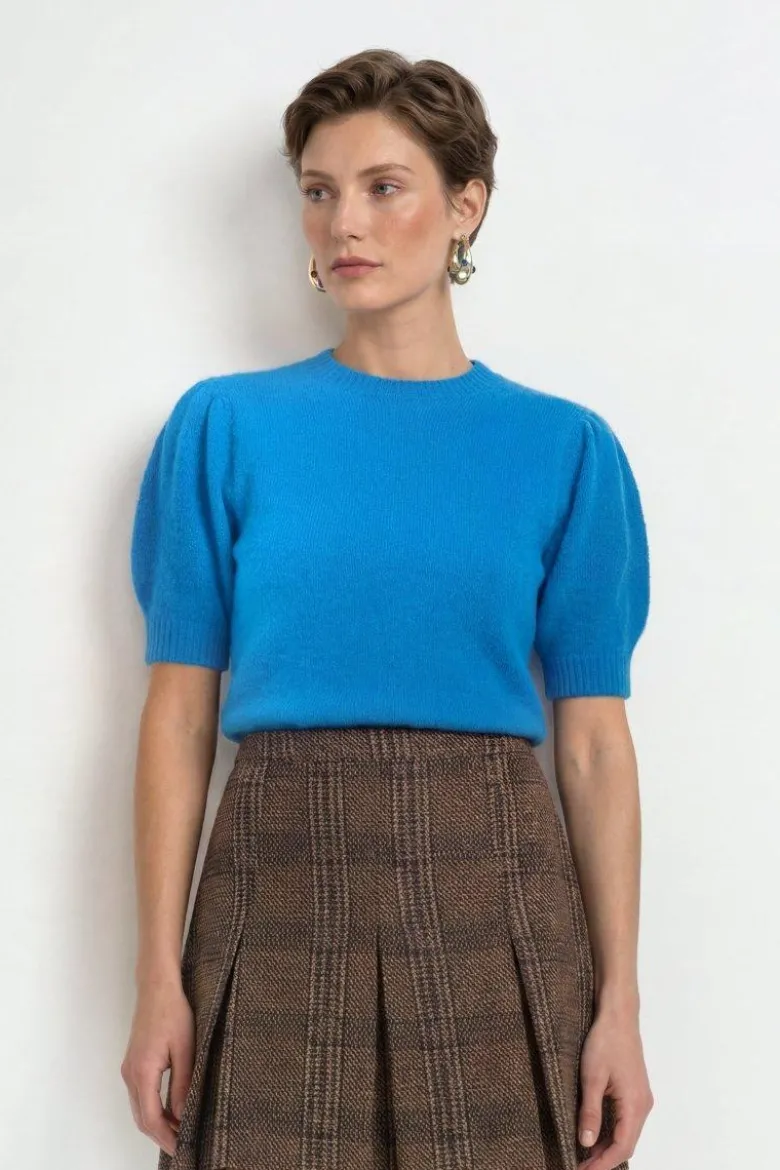 Kurzarm-Pullover mit Puffärmeln