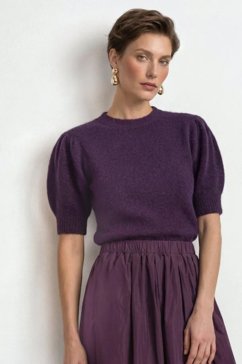 Kurzarm-Pullover mit Puffärmeln