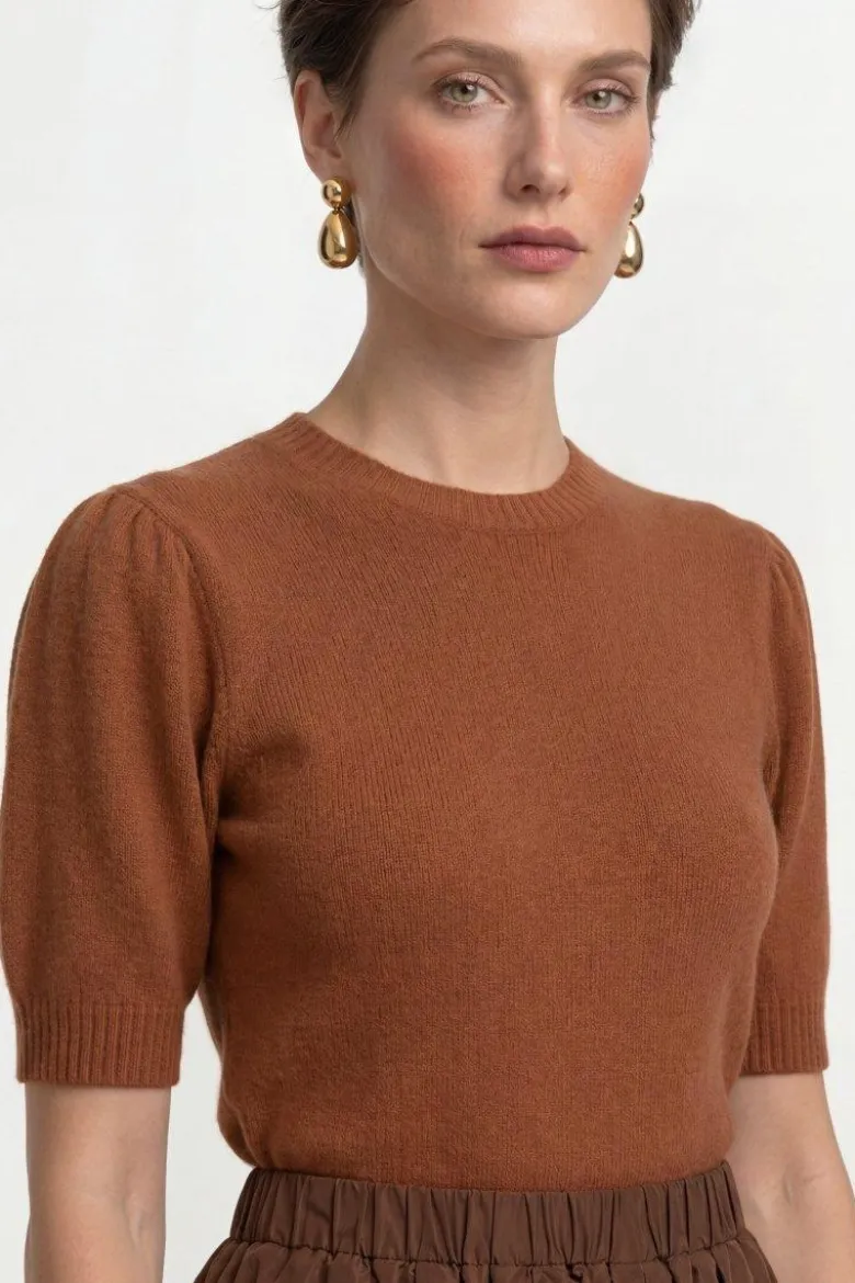 Kurzarm-Pullover mit Puffärmeln