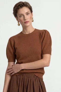Kurzarm-Pullover mit Puffärmeln