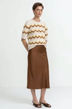 Kurzarm-Pullover mit Wellenmuster