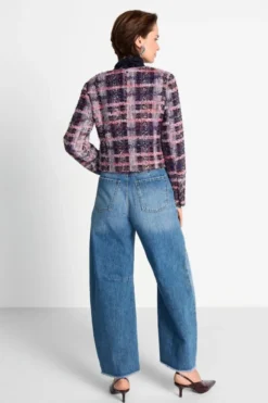Kurzblazer aus Karo-Tweed