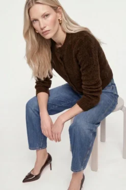 Kurz-Cardigan aus Wolle-Mix mit Mohair