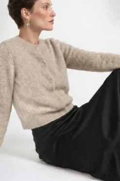 Kurz-Cardigan aus Wolle-Mix mit Mohair