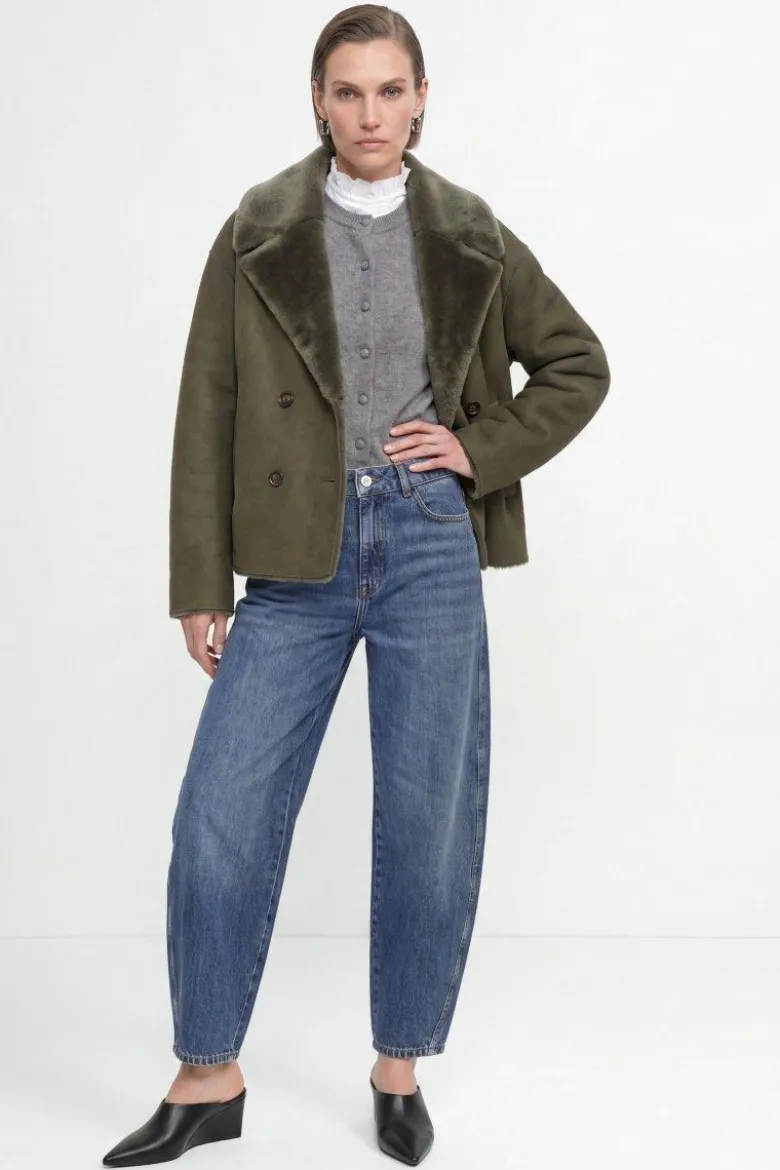 Kurze Jacke in Lammfell-Optik