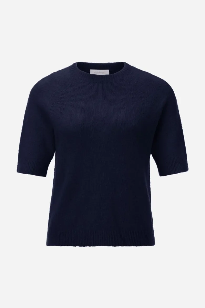 Kurzärmeliger Feinstrickpullover