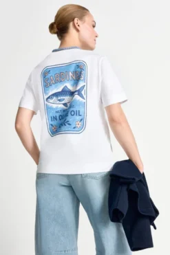 Langes T-Shirt mit Brustprint