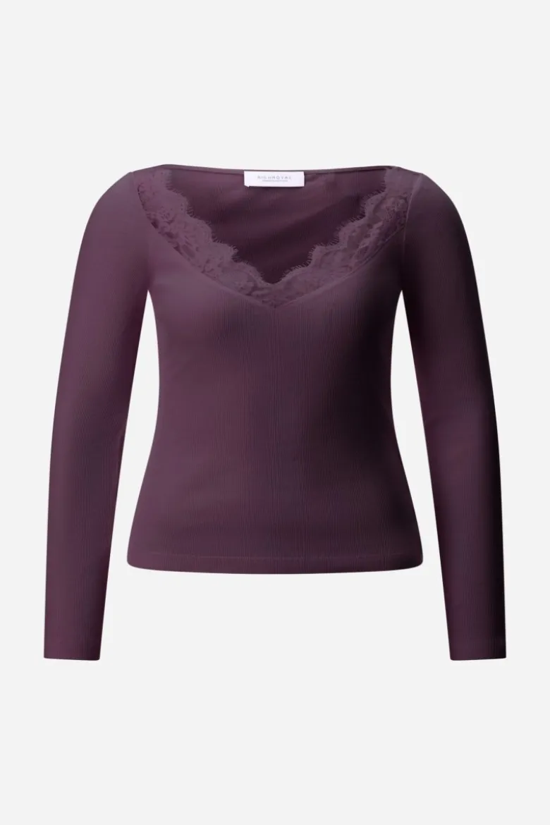 Longsleeve mit Eyelash-Spitze