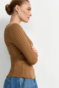 Longsleeve mit Rippstruktur