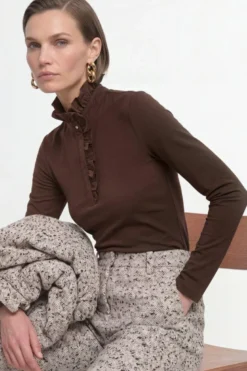 Longsleeve mit Rüschenkragen