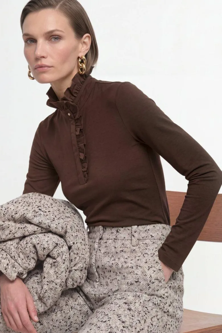 Longsleeve mit Rüschenkragen